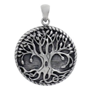 Sterling Silver Oxidized Tree of Life Pendant